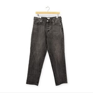 NWT BP Washed Black Denim High Rise Button Fly Mom Jeans Size 30